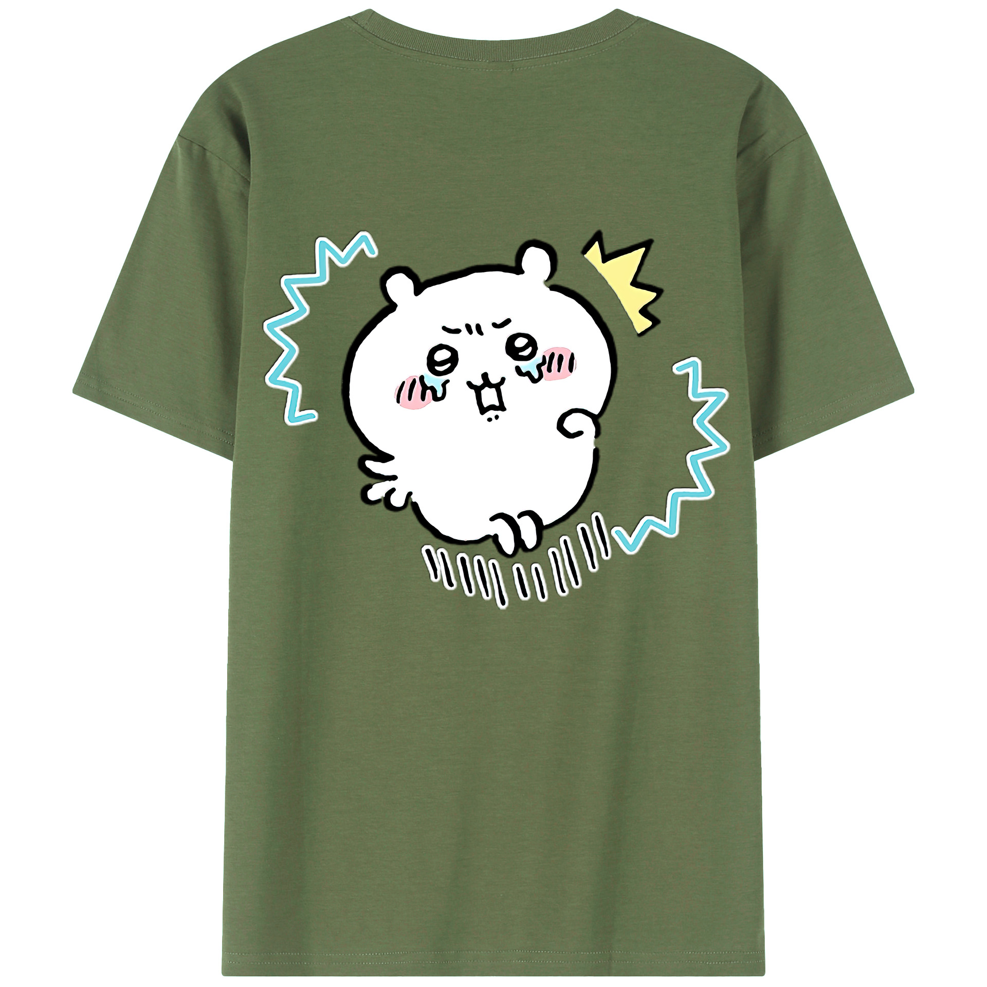 （画像用） ちいかわ ちいかわ Chii-kawa chiikawa 綿100％ メンズ半袖Tシャツ（バックプリント） 通気性